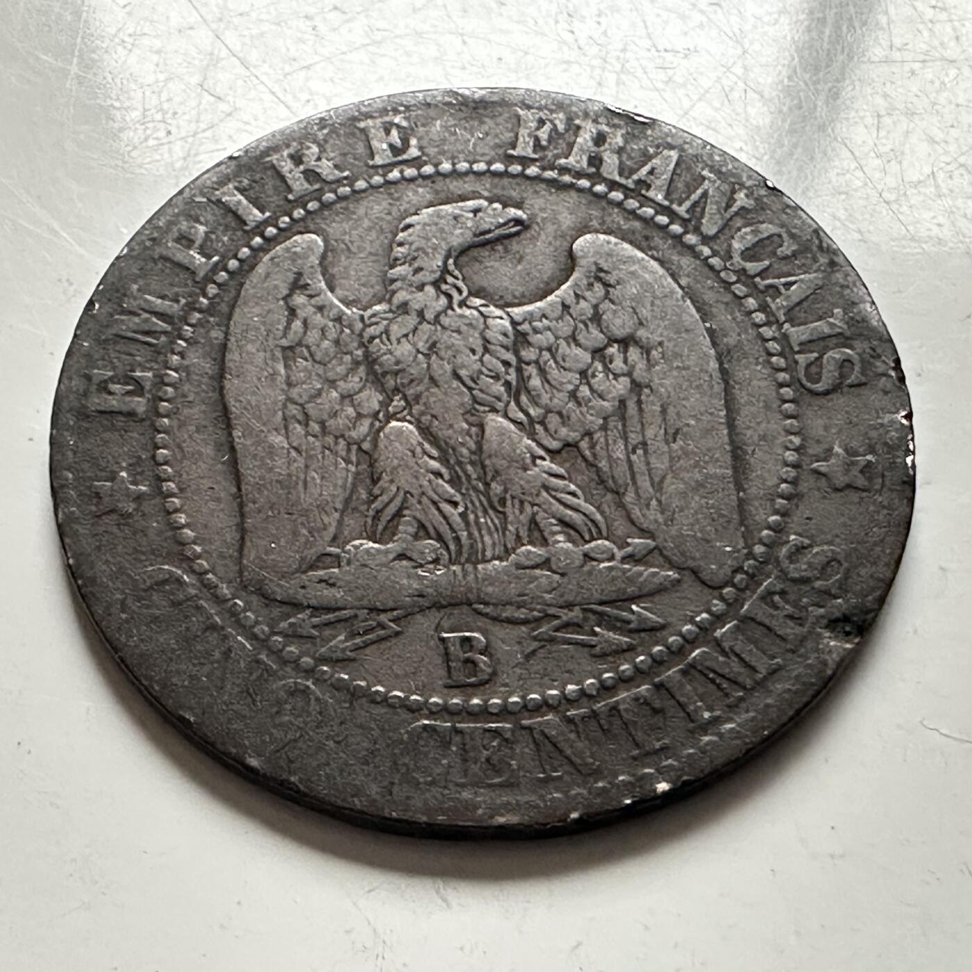 🌹外币初藏🌹🐯2025年第144场  每周二四六晚8️⃣点 接代拍 法国1856年五分