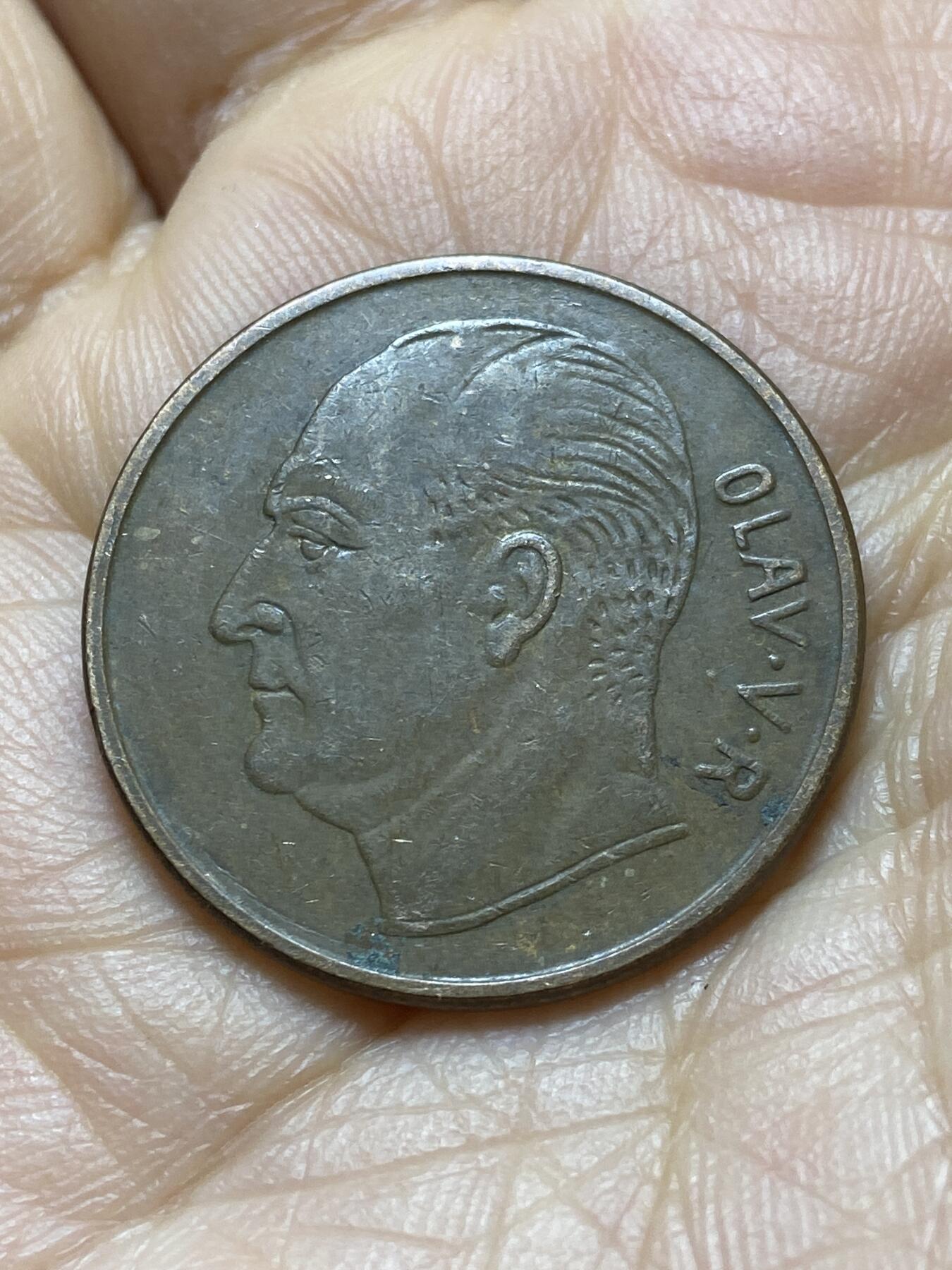 2025年第一百四十五场(总第一百七十一场）高品质英国一线回流散币年末特拍场第二场(免佣金) 挪威🇳🇴1959年5欧尔(奥拉夫五世第一版)