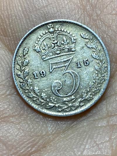 2025年第一百四十五场(总第一百七十一场）高品质英国一线回流散币年末特拍场第二场(免佣金) - 英国🇬🇧1915年3便士银币(乔治五世第一版，925高银)