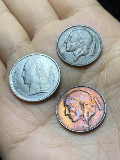 2025年第一百四十二场(总第一百六十八场）高品质英国一线回流散币年末特拍场第二场(免佣金) 比利时🇧🇪法语版3枚：1953年、59年50分，1966年1法郎