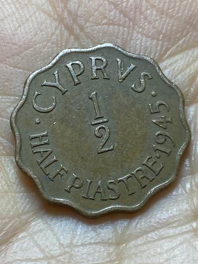 2025年第一百四十五场(总第一百七十一场）高品质英国一线回流散币年末特拍场第二场(免佣金) - 英属塞浦路斯1945年1/2皮阿斯特(乔治六世第二版关门年)