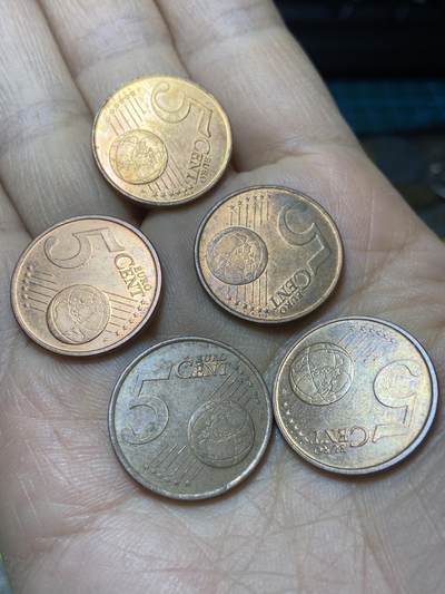 2025年第一百四十五场(总第一百七十一场）高品质英国一线回流散币年末特拍场第二场(免佣金) - 欧洲各国5欧分5枚