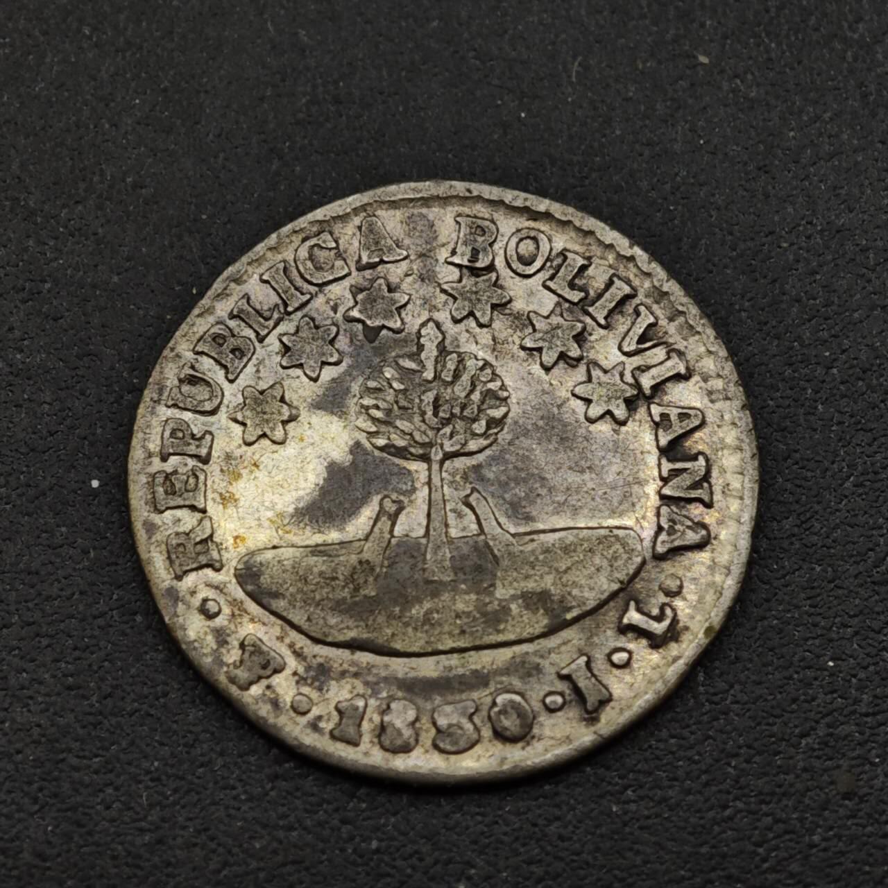 【淘币小摊】实时拍第八百三十六拍   银币套币场   满百包邮可预留二周 每周一统一发货   秘鲁1830年1/2S双羊驼银币