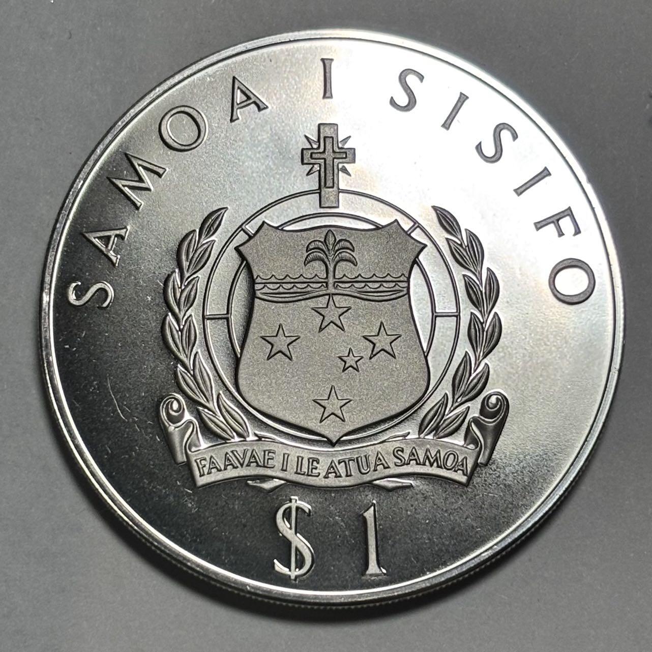 西萨摩亚1976年精制1塔拉银币