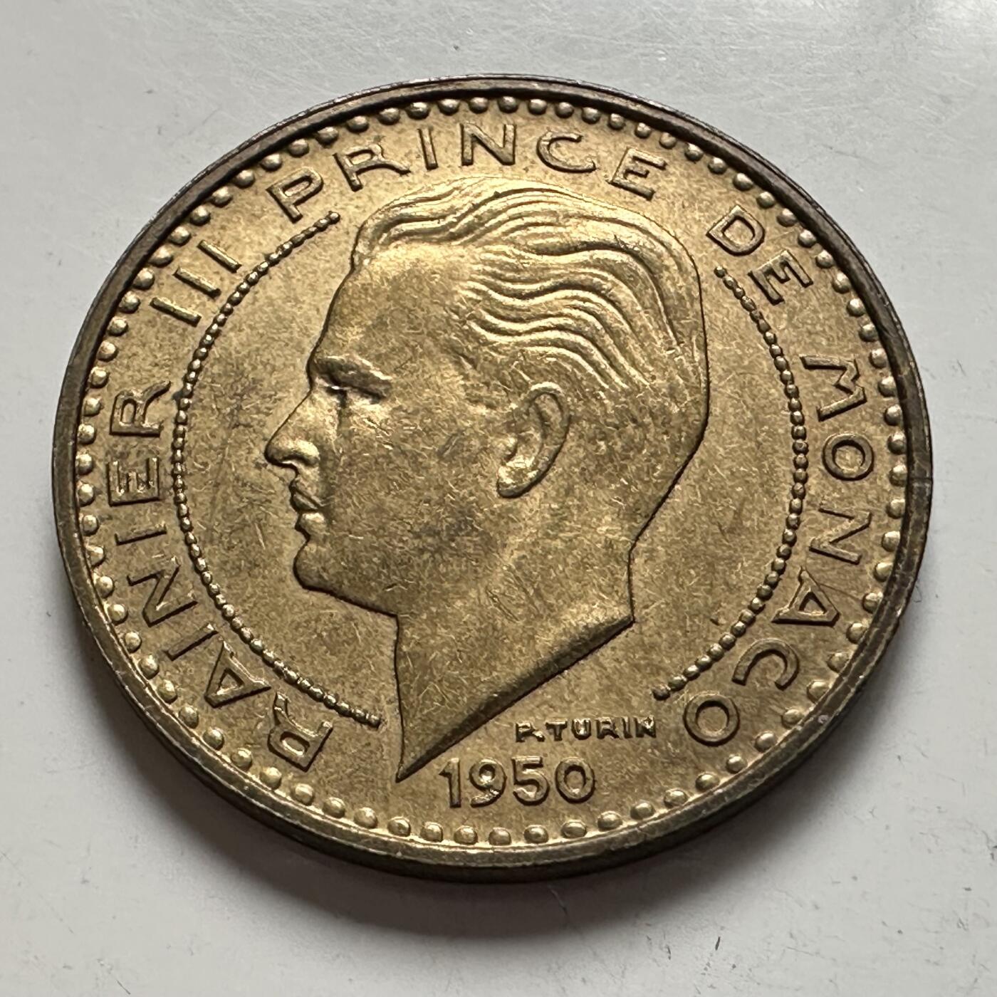 🌹外币初藏🌹🐯2025年第144场  每周二四六晚8️⃣点 接代拍 摩纳哥1950年20法郎