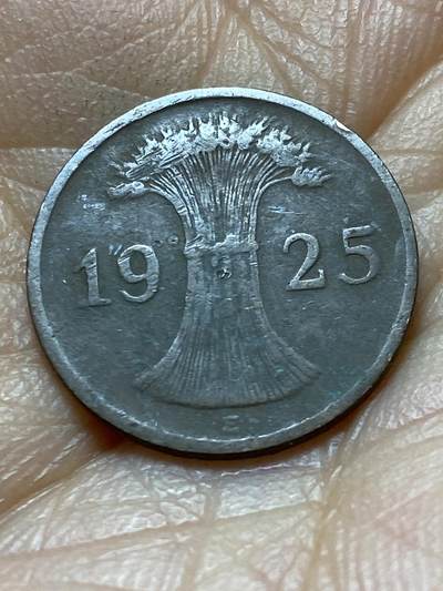 2025年第一百四十二场(总第一百六十八场）高品质英国一线回流散币年末特拍场第二场(免佣金) 德意志魏玛共和国1925年1芬尼(E标，穆尔登许滕造)