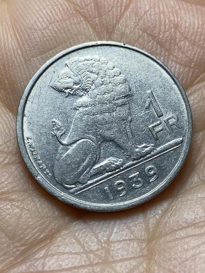 2025年第一百四十五场(总第一百七十一场）高品质英国一线回流散币年末特拍场第二场(免佣金) - 比利时🇧🇪1939年1法郎(利奥波德三世时期，左荷语右法语版)