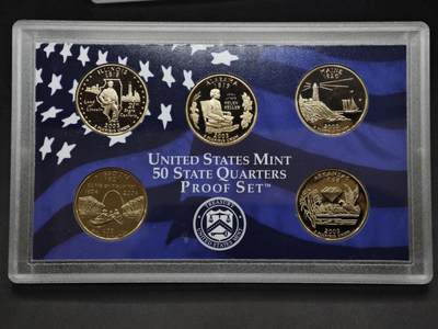 【淘币小摊】实时拍第八百三十六拍   银币套币场   满百包邮可预留二周 每周一统一发货   - 美国2003年州币5枚精制套币