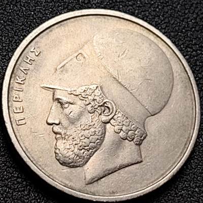 泉币菌-第152场-精品福利场 - 希腊20德拉克马硬币 雅典神庙 直径29mm 