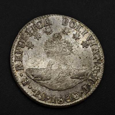 【淘币小摊】实时拍第八百三十六拍   银币套币场   满百包邮可预留二周 每周一统一发货   - 秘鲁1830年4S双羊驼银币