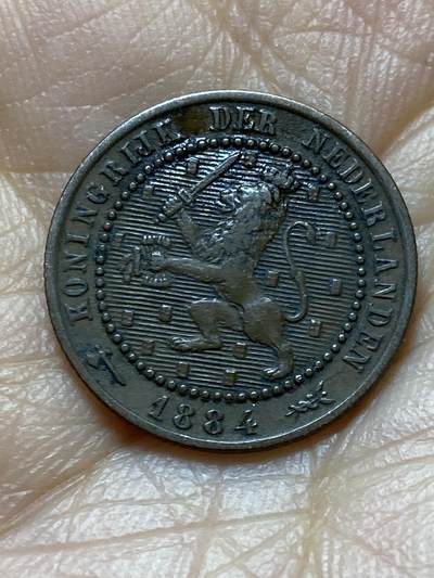 2025年第一百四十二场(总第一百六十八场）高品质英国一线回流散币年末特拍场第二场(免佣金) 荷兰🇳🇱1884年1分(威廉三世时期，关门年，Boradaxe–宽刃斧标)