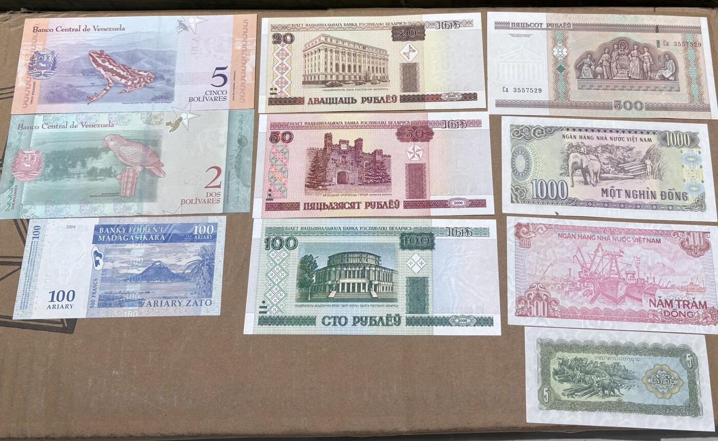 【礼羽收藏】🌏世界钱币拍卖第117期 白俄罗斯 越南 委内瑞拉等一共10张纸币全部UNC