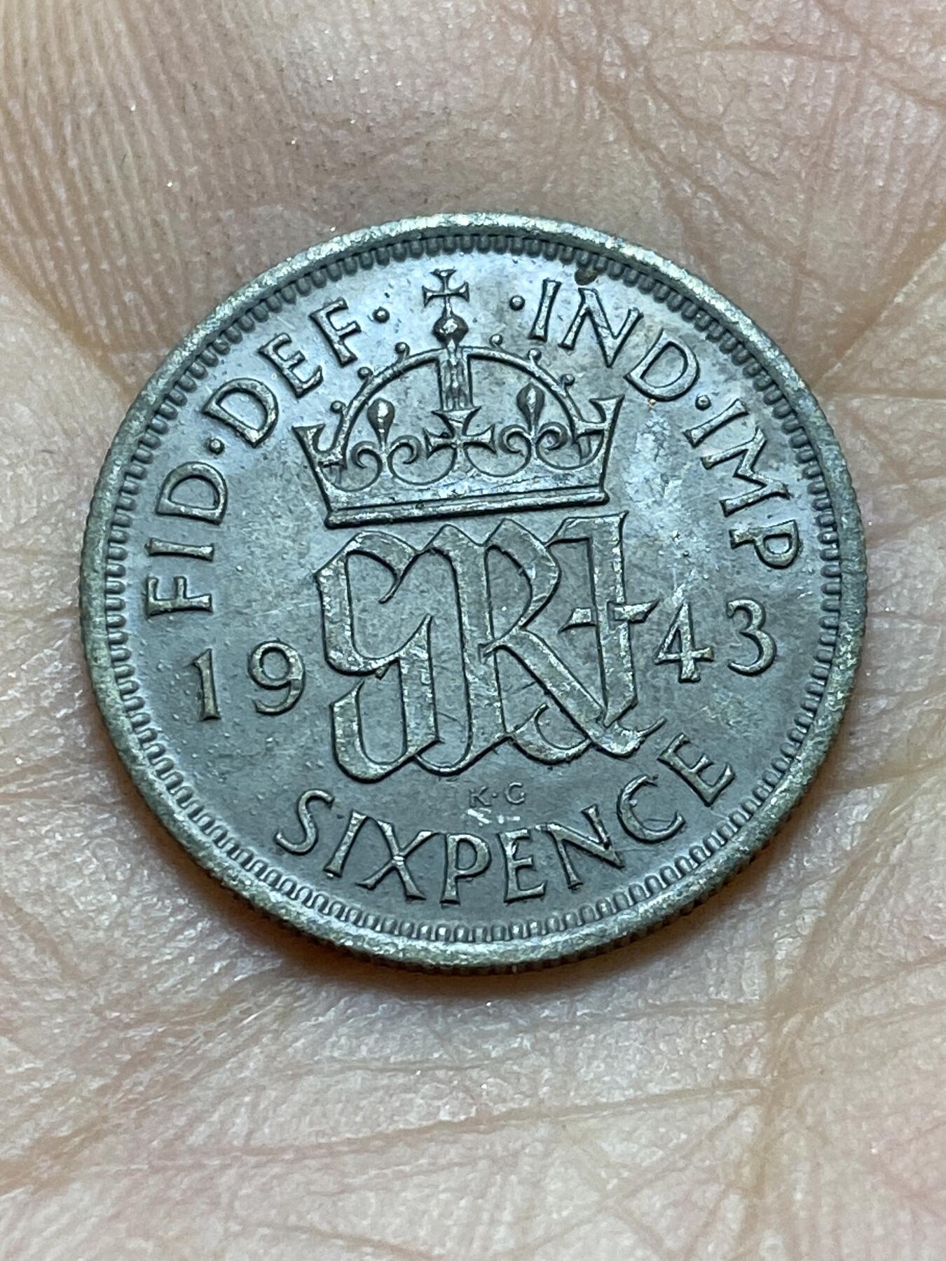 2025年第一百四十五场(总第一百七十一场）高品质英国一线回流散币年末特拍场第二场(免佣金) 英国🇬🇧1943年6便士银币(乔治六世第一版，500银)