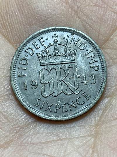 2025年第一百四十五场(总第一百七十一场）高品质英国一线回流散币年末特拍场第二场(免佣金) - 英国🇬🇧1943年6便士银币(乔治六世第一版，500银)