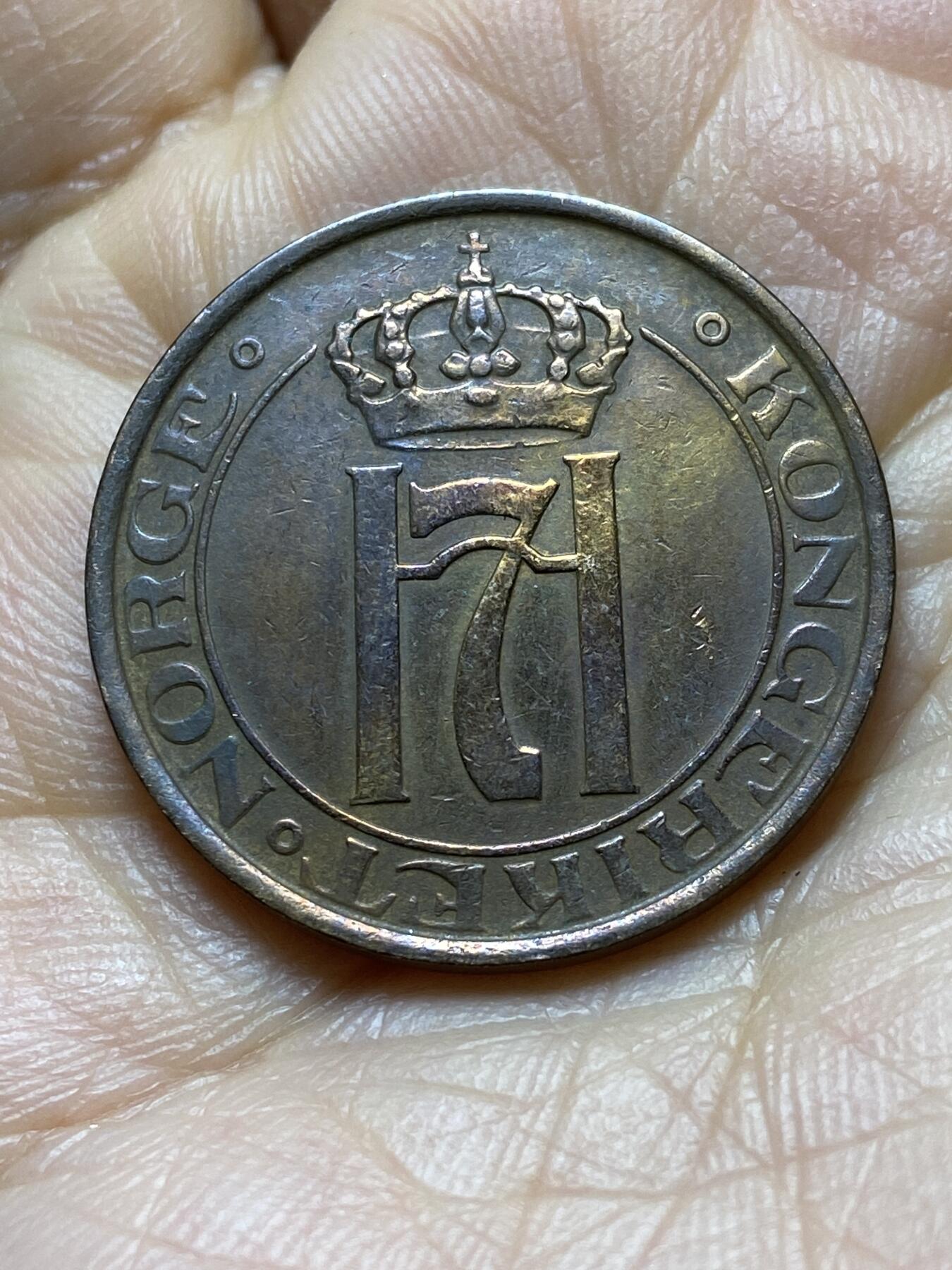 2025年第一百四十五场(总第一百七十一场）高品质英国一线回流散币年末特拍场第二场(免佣金) 挪威🇳🇴1938年5欧尔(哈康七世第二版)