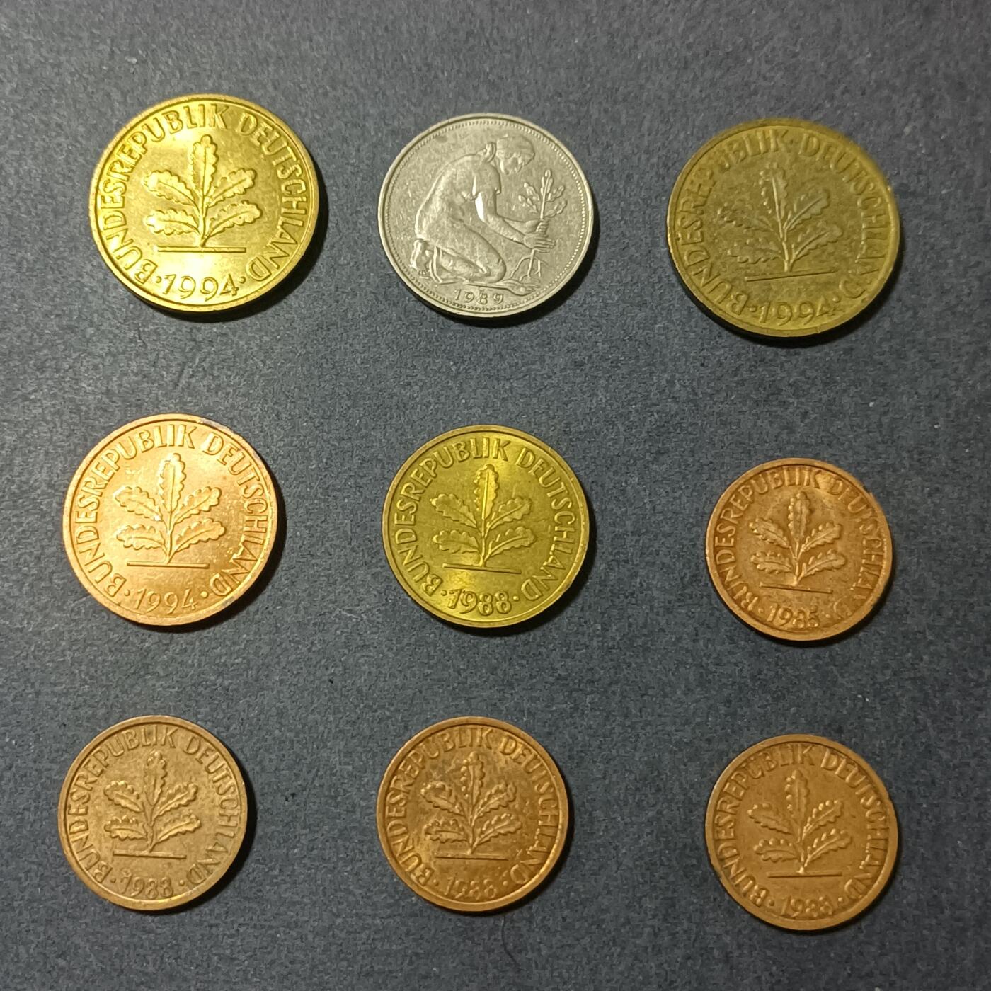 【游宝包邮场】蛇年第101期 世界各国纪念币 德国硬币 9枚