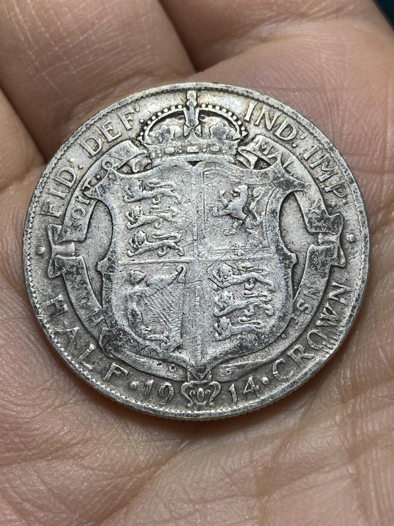 2025年第一百四十五场(总第一百七十一场）高品质英国一线回流散币年末特拍场第二场(免佣金) 英国🇬🇧1914年半克朗银币(乔治五世第一版，925高银)