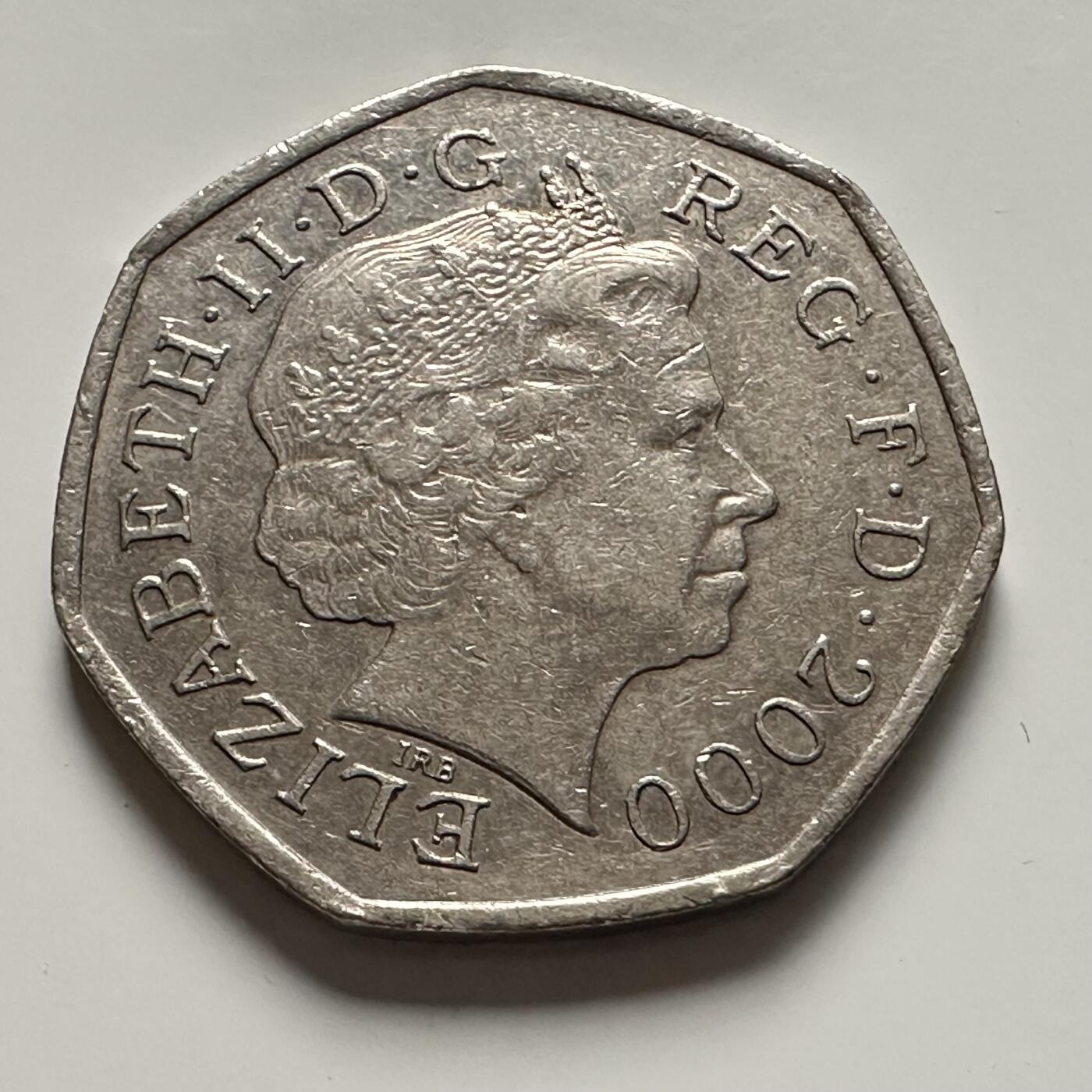 🌹外币初藏🌹🐯2025年第144场  每周二四六晚8️⃣点 接代拍 英国2000年50便士 纪念币 b