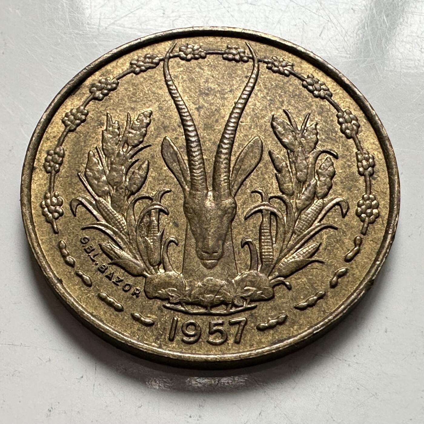 🌹外币初藏🌹🐯2025年第144场  每周二四六晚8️⃣点 接代拍 法属西非-多哥1957年10法郎铝青铜币