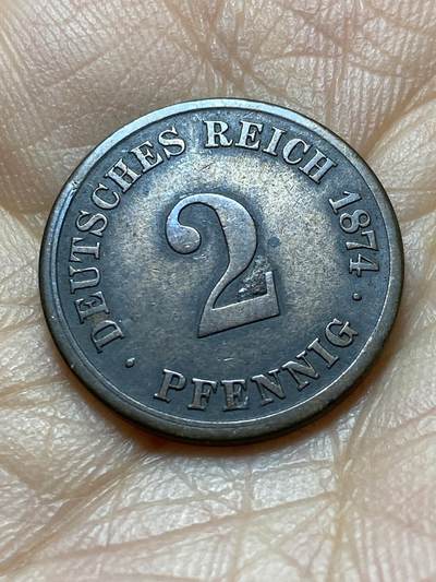 2025年第一百四十五场(总第一百七十一场）高品质英国一线回流散币年末特拍场第二场(免佣金) - 稀少厂标好品–德意志帝国1874年2芬尼(威廉一世时期，H标达姆施塔特造)