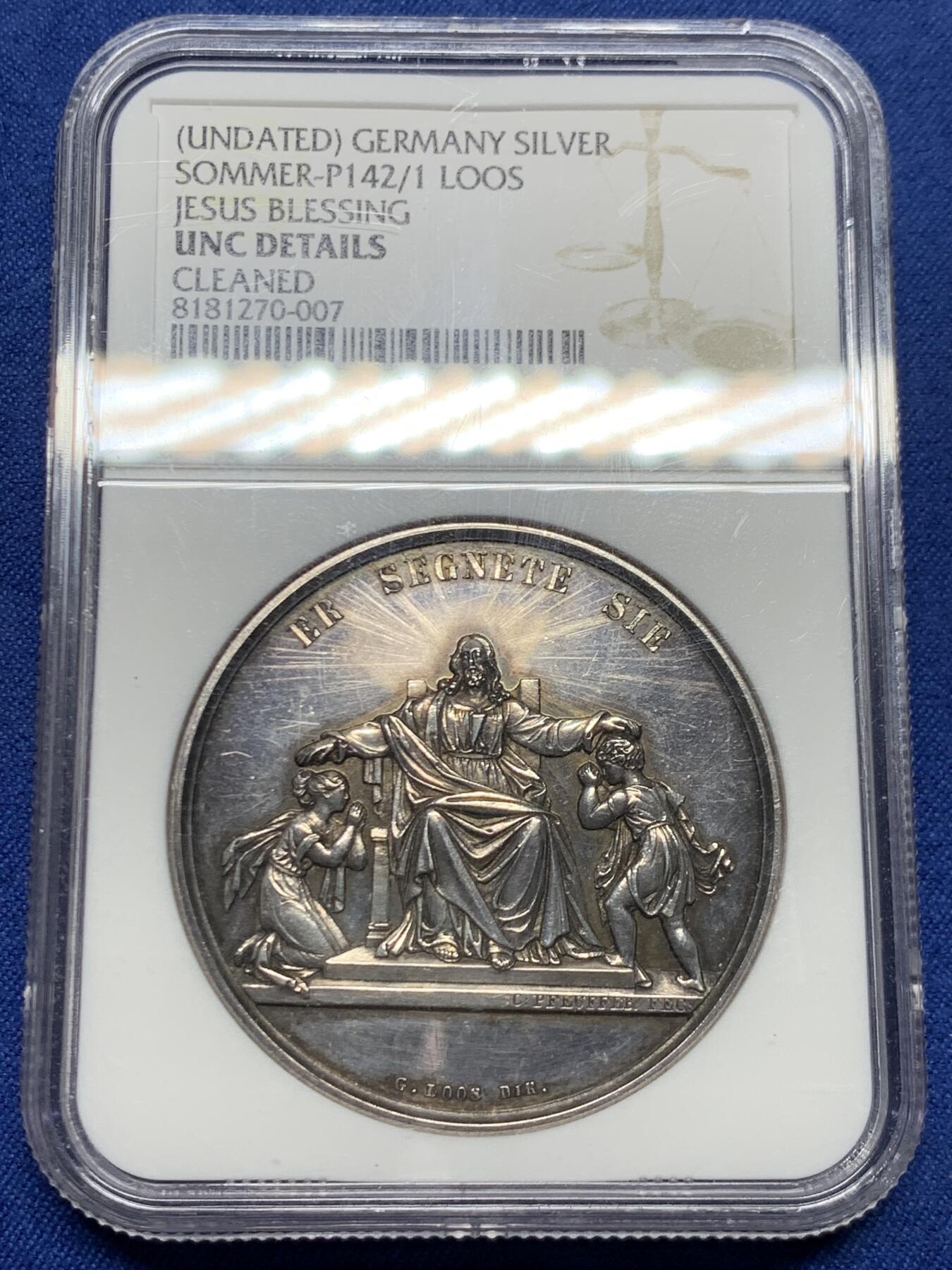 《竞宝斋》第450场 周日，周一，周二  3场连拍 （全场包邮，欢迎送拍） NGC UNCD 1830年德国柏林坚信礼银章