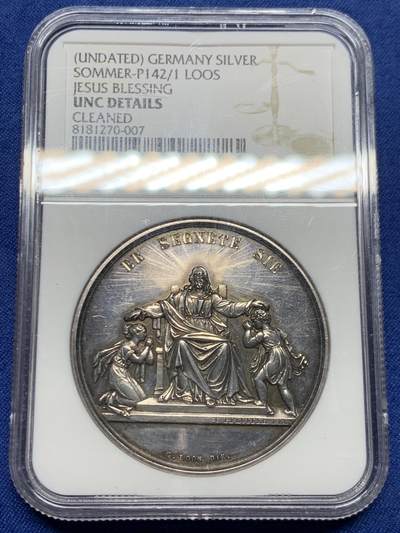 《竞宝斋》第450场 周日，周一，周二  3场连拍 （全场包邮，欢迎送拍） - NGC UNCD 1830年德国柏林坚信礼银章