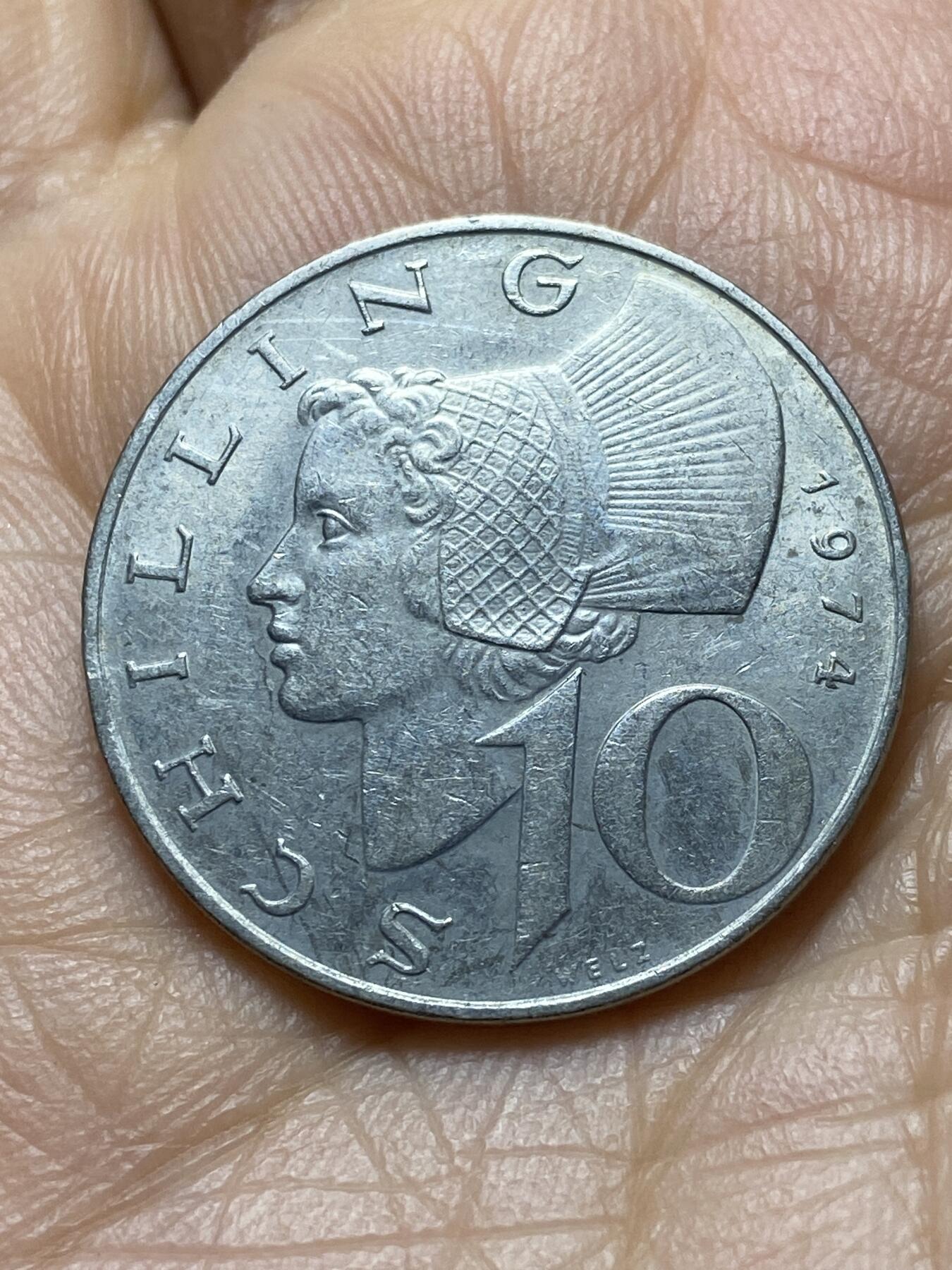 2025年第一百四十五场(总第一百七十一场）高品质英国一线回流散币年末特拍场第二场(免佣金) 奥地利🇦🇹1974年10先令(共和国时期第二版，首发年)