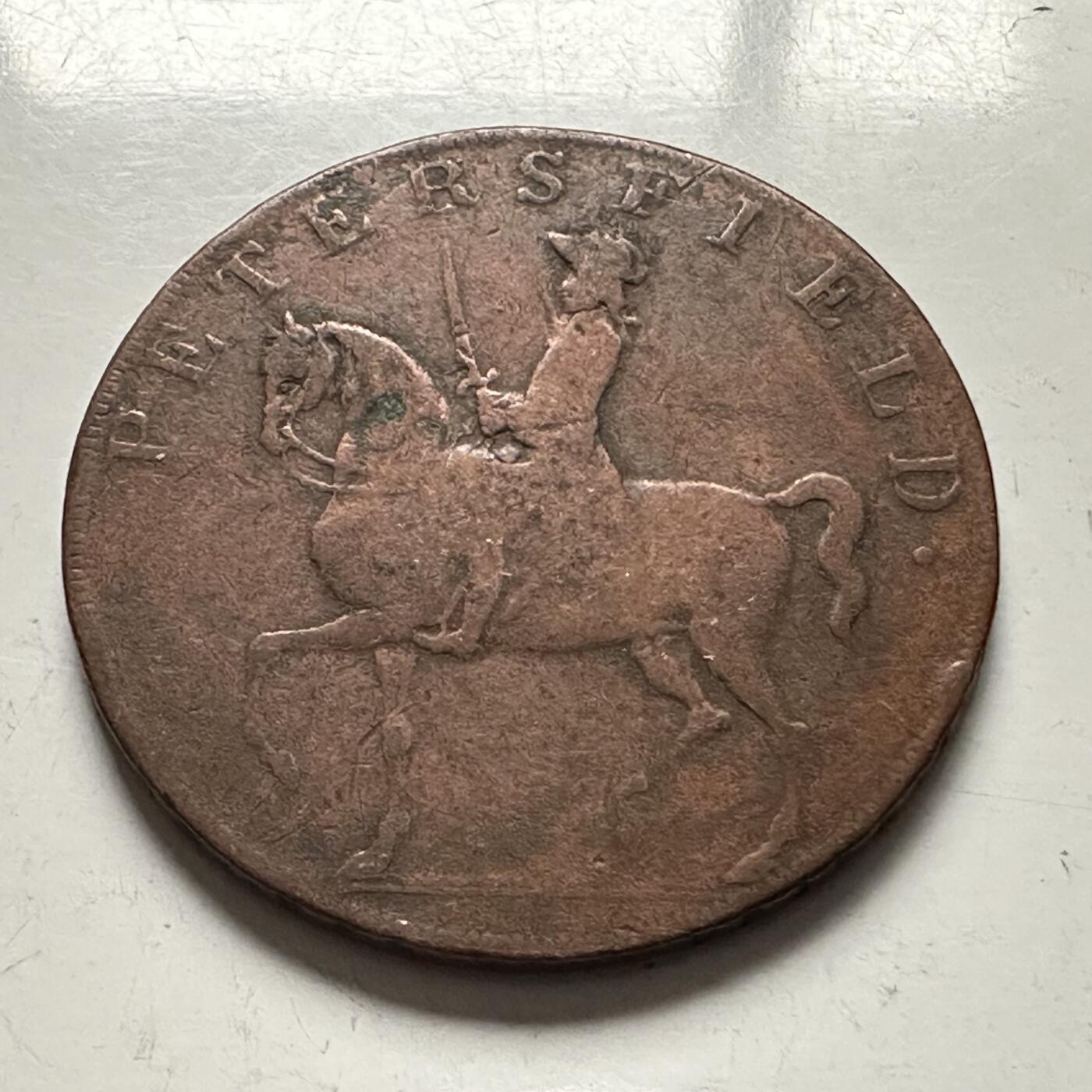 🌹外币初藏🌹🐯2025年第144场  每周二四六晚8️⃣点 接代拍 1793年英国汉普郡彼得斯菲尔德半便士贸易代币