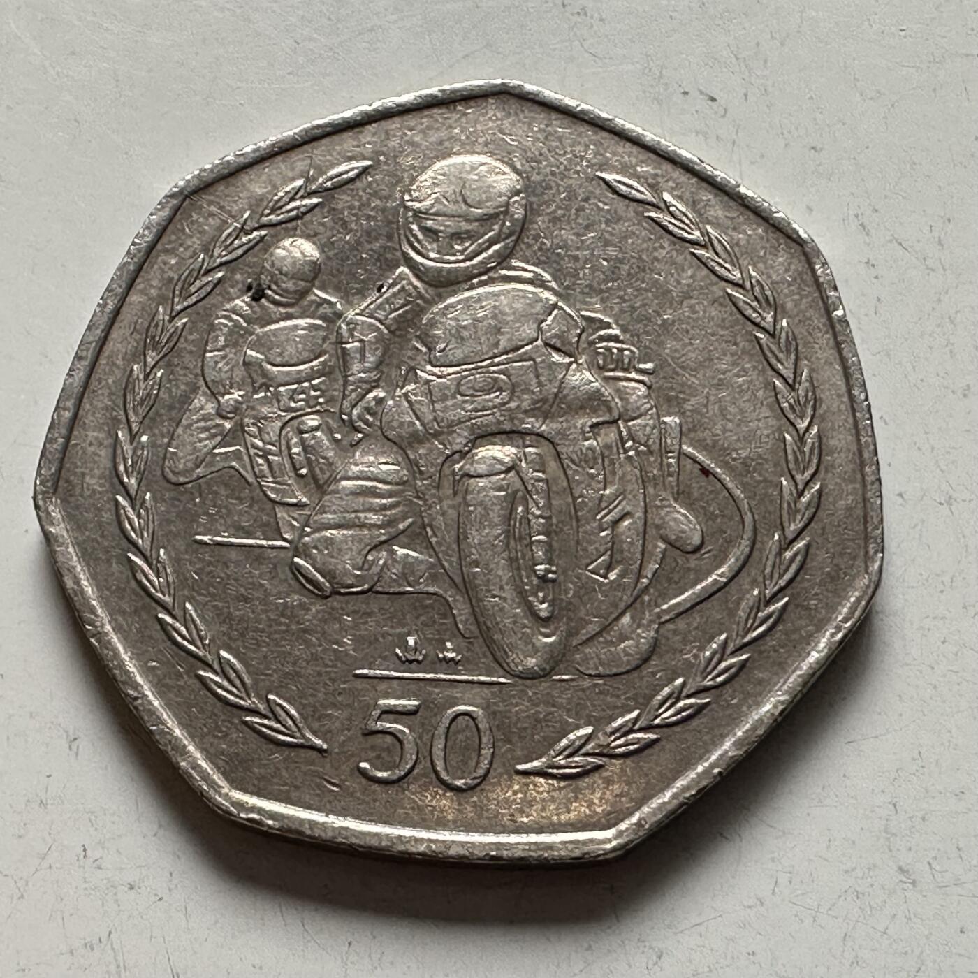 🌹外币初藏🌹🐯2025年第144场  每周二四六晚8️⃣点 接代拍 马恩岛1997年50便士 a