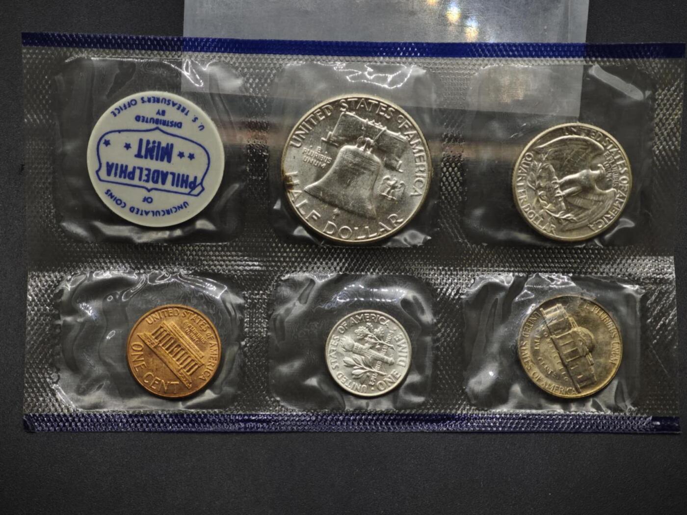 【淘币小摊】实时拍第八百三十六拍   银币套币场   满百包邮可预留二周 每周一统一发货   美国1961年富兰克林套币含3枚银币