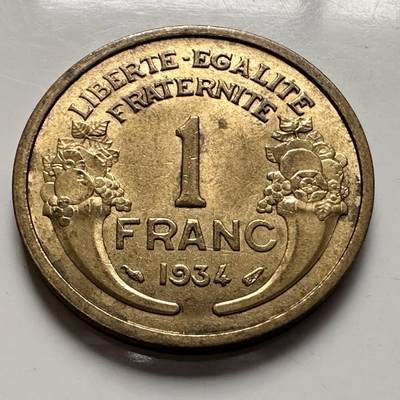 🌹外币初藏🌹🐯2025年第144场  每周二四六晚8️⃣点 接代拍 - 法国1934年一法郎