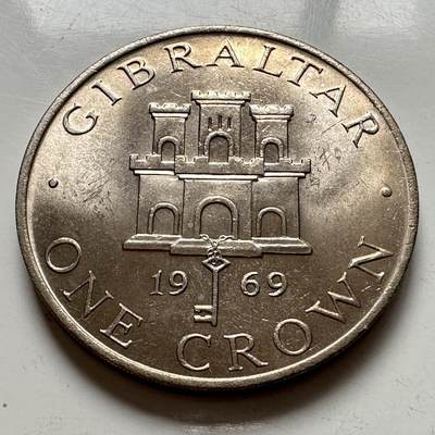 🌹外币初藏🌹🐯2025年第144场  每周二四六晚8️⃣点 接代拍 - 直布罗陀1969年一克朗