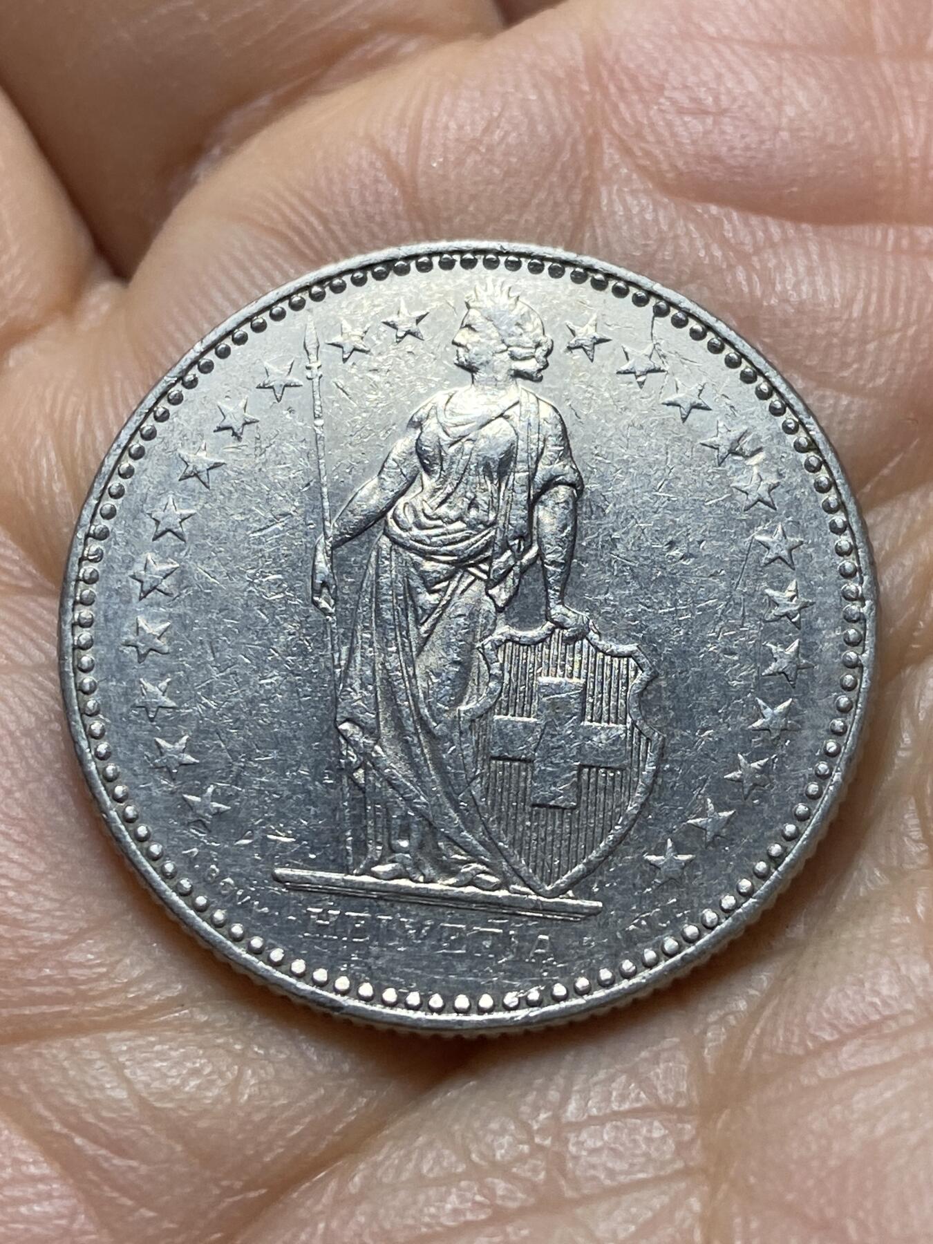 2025年第一百四十五场(总第一百七十一场）高品质英国一线回流散币年末特拍场第二场(免佣金) 瑞士🇨🇭1984年2法郎(第五版，无标版)