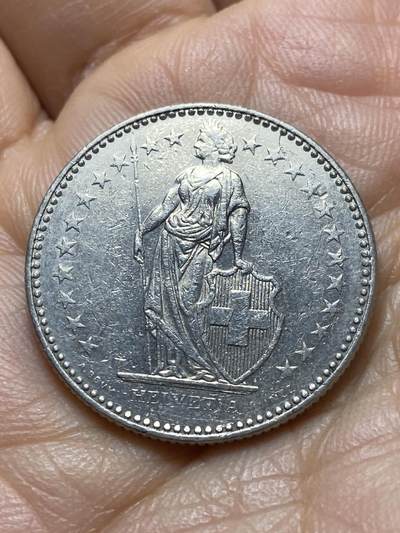 2025年第一百四十二场(总第一百六十八场）高品质英国一线回流散币年末特拍场第二场(免佣金) 瑞士🇨🇭1984年2法郎(第五版，无标版)