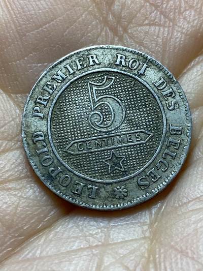 2025年第一百四十二场(总第一百六十八场）高品质英国一线回流散币年末特拍场第二场(免佣金) 比利时🇧🇪1863年5分(利奥波德一世时期，normal 3–普通3版本)