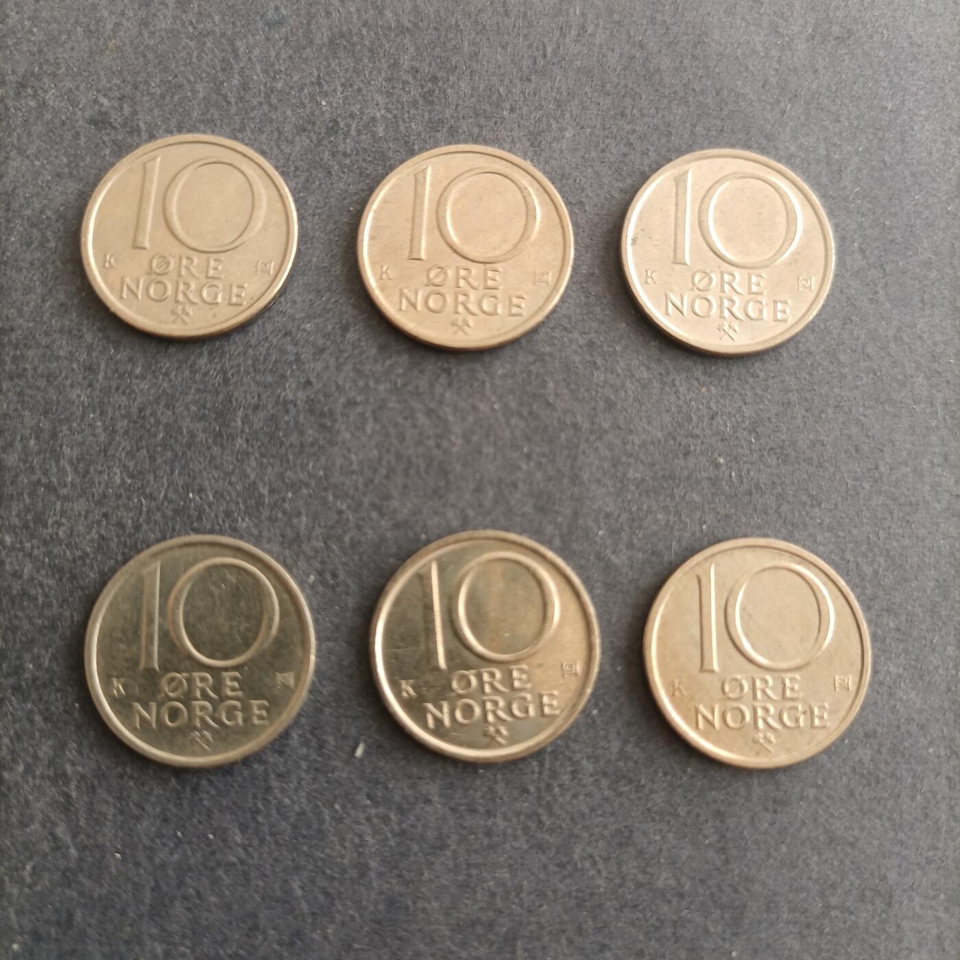 【游宝包邮场】蛇年第101期 世界各国纪念币 挪威-10欧尔 1984～89年