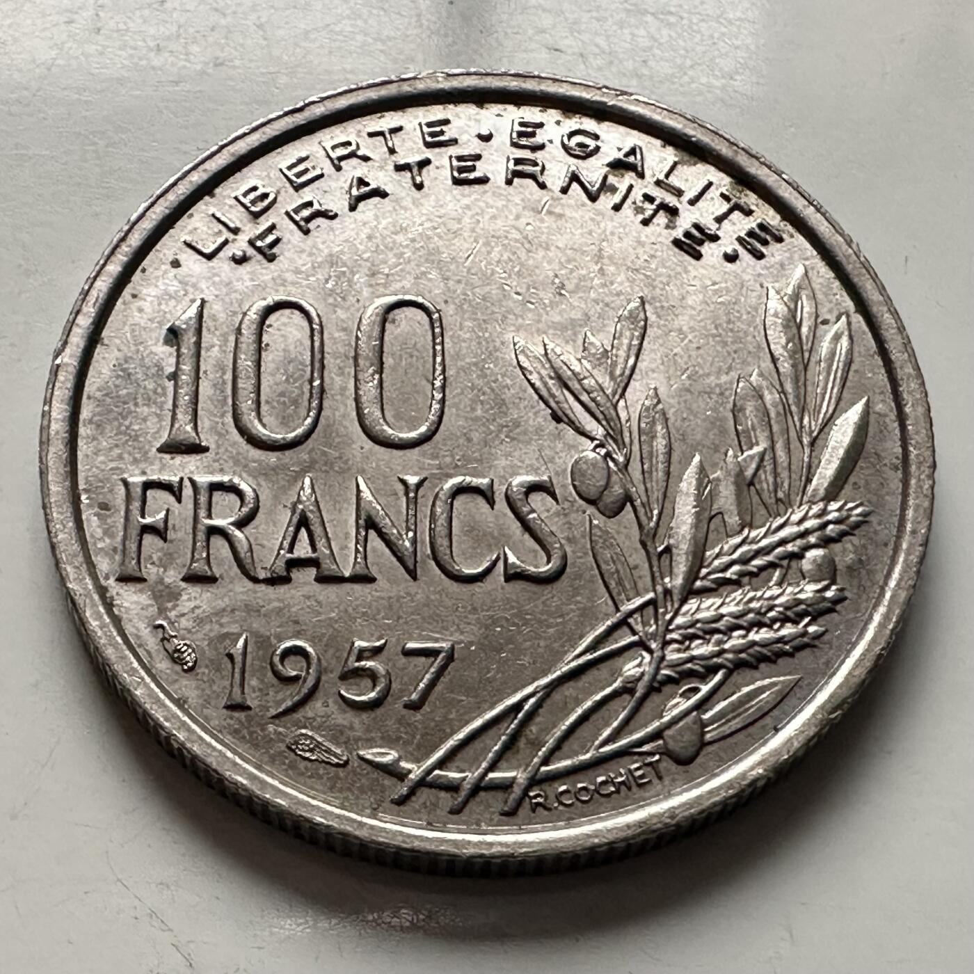 🌹外币初藏🌹🐯2025年第144场  每周二四六晚8️⃣点 接代拍 法国1957年100法郎