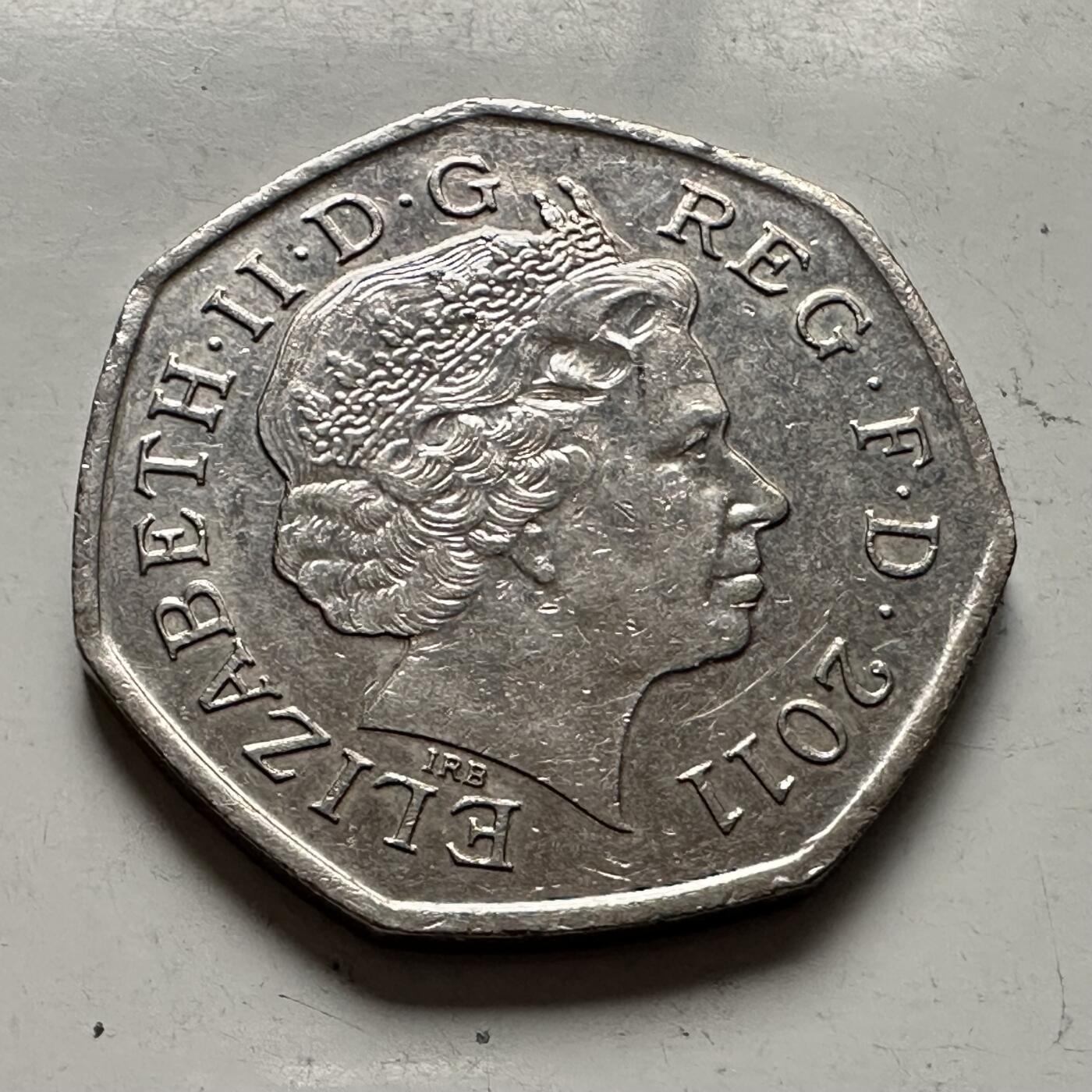 🌹外币初藏🌹🐯2025年第144场  每周二四六晚8️⃣点 接代拍 英国2011年50便士 纪念币