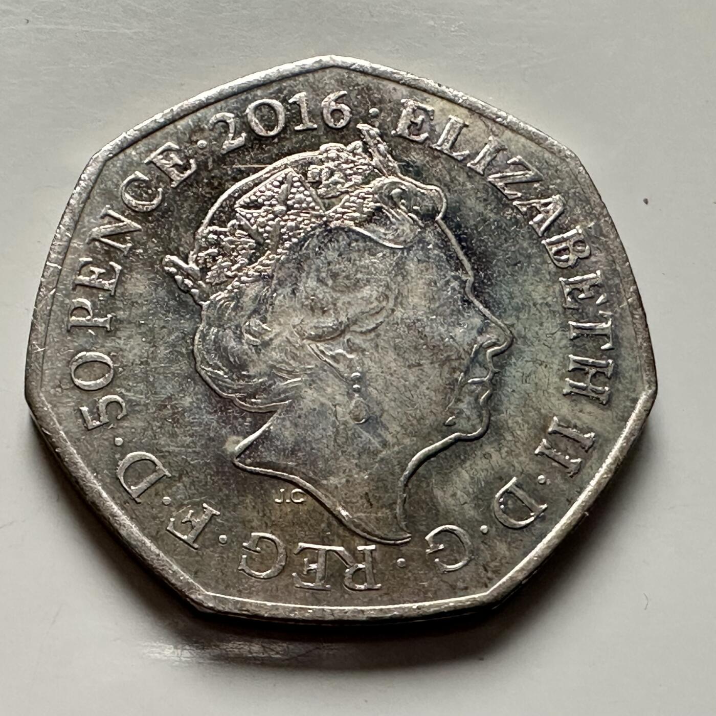 🌹外币初藏🌹🐯2025年第144场  每周二四六晚8️⃣点 接代拍 英国2016年50便士 纪念币