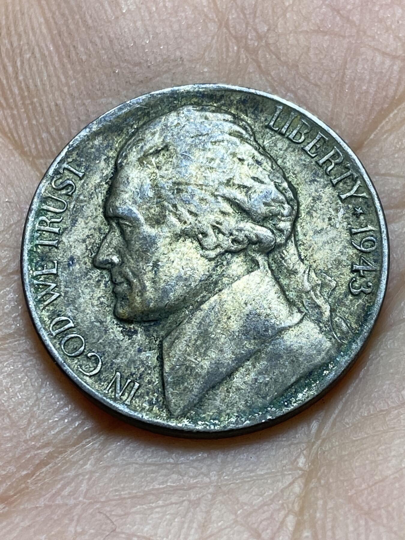 2025年第一百四十五场(总第一百七十一场）高品质英国一线回流散币年末特拍场第二场(免佣金) 美国🇺🇸1943年5分银币(杰斐逊5分第二版，P标费城造，350银)