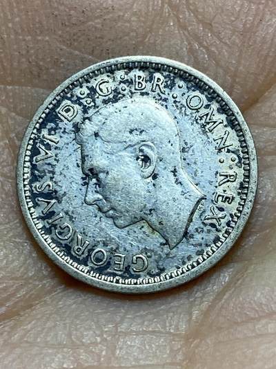 2025年第一百四十二场(总第一百六十八场）高品质英国一线回流散币年末特拍场第二场(免佣金) 英国🇬🇧1938年3便士银币(乔治六世第一版，500银)