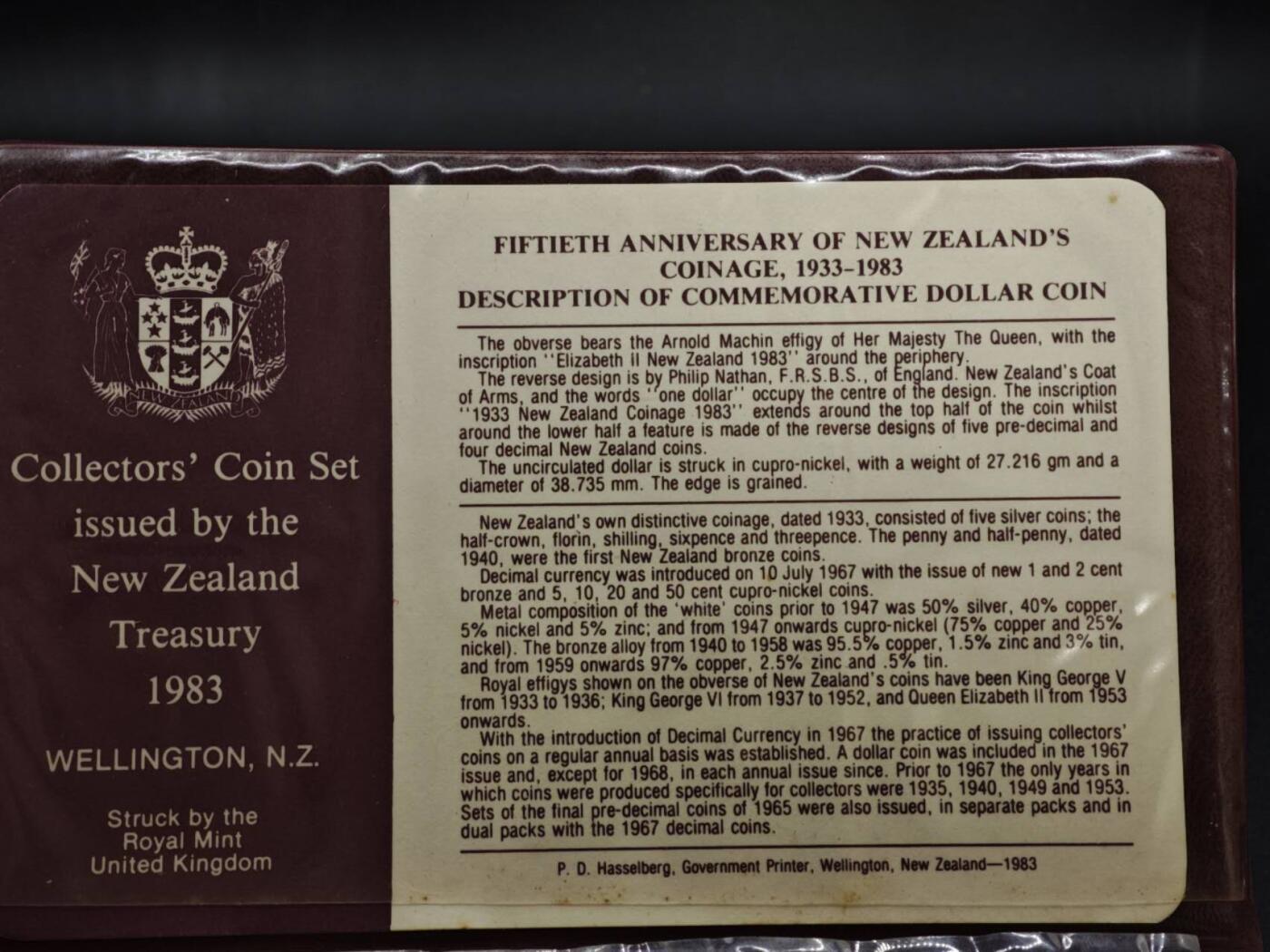 【淘币小摊】实时拍第八百三十六拍   银币套币场   满百包邮可预留二周 每周一统一发货   新西兰1983年货币50周年套币