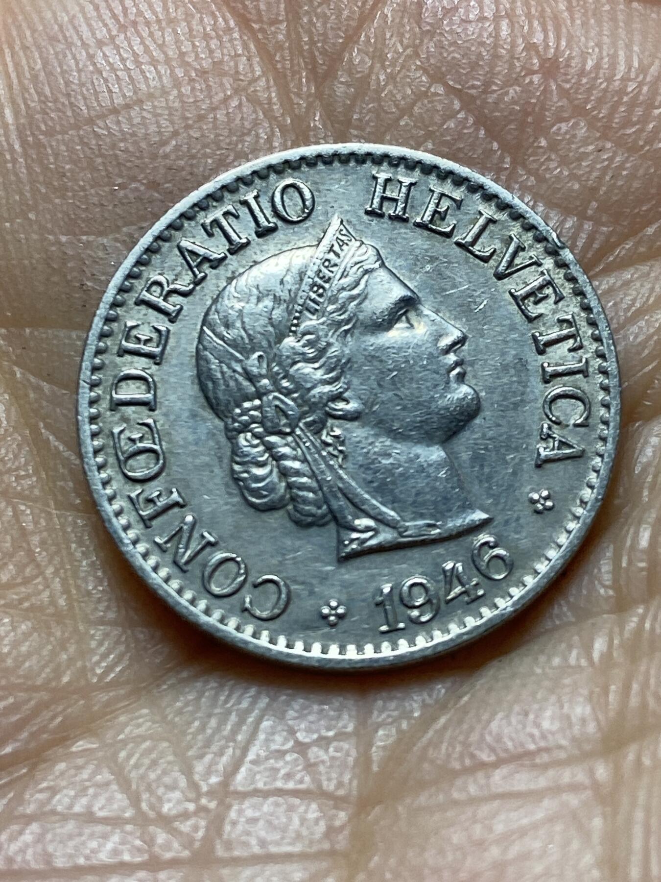 2025年第一百四十五场(总第一百七十一场）高品质英国一线回流散币年末特拍场第二场(免佣金) 稀少早期年份–瑞士🇨🇭1946年10拉彭(第二版，B标伯尔尼造)