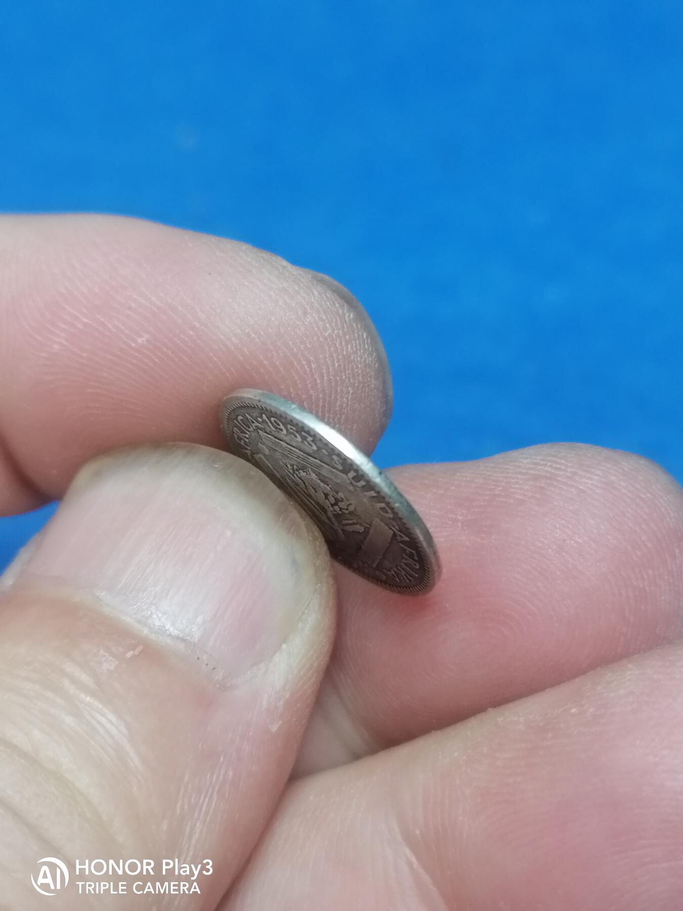 英殖南非1953年1/4便士银币（6108）