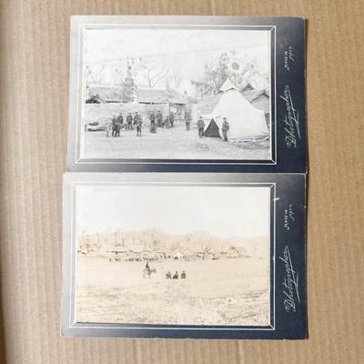 勋章奖章交易所2025年12月28拍卖 - 1904年日俄战争时期日军中国吉林黑林子野战医院蛋白老照片两张