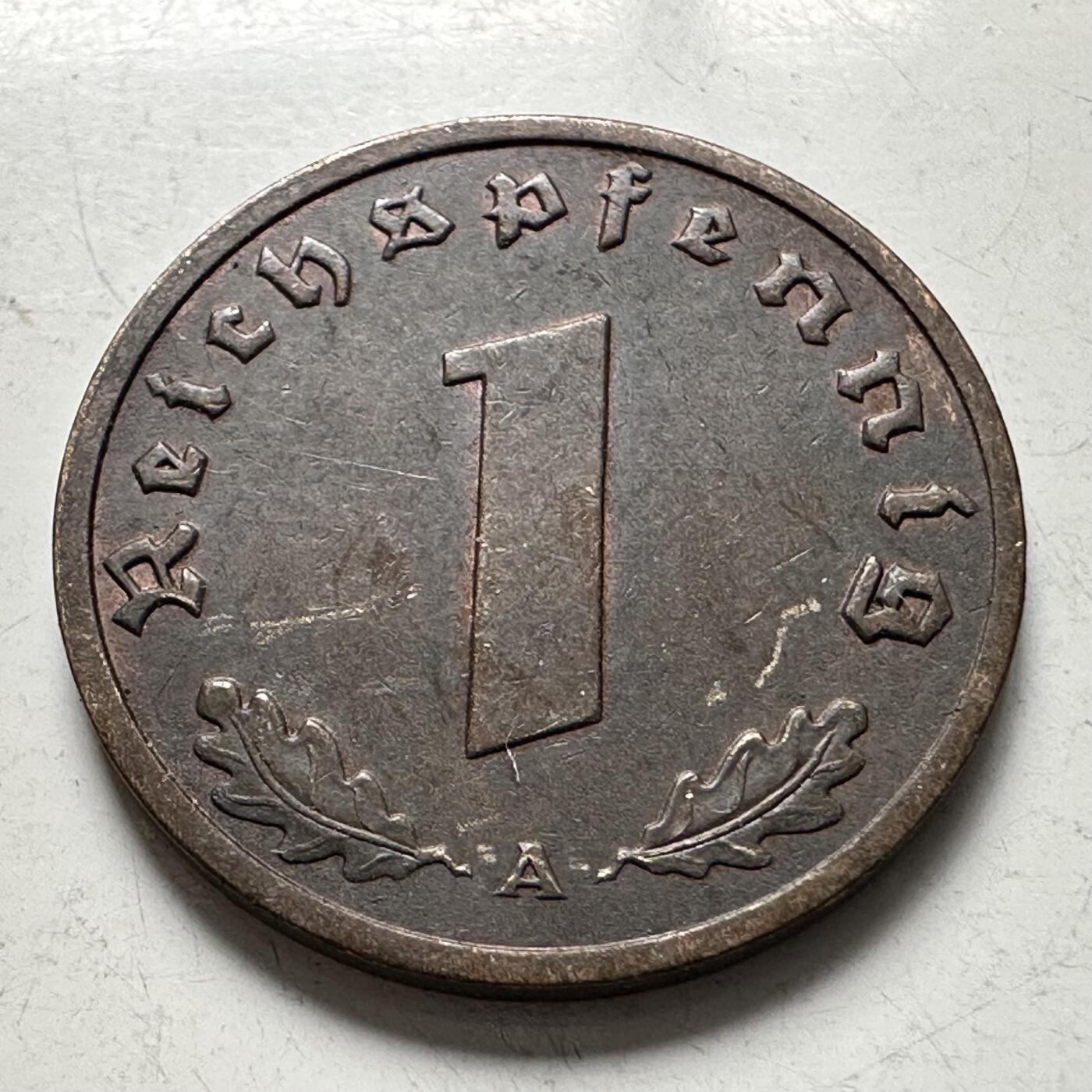 🌹外币初藏🌹🐯2025年第144场  每周二四六晚8️⃣点 接代拍 德国1938年1芬尼