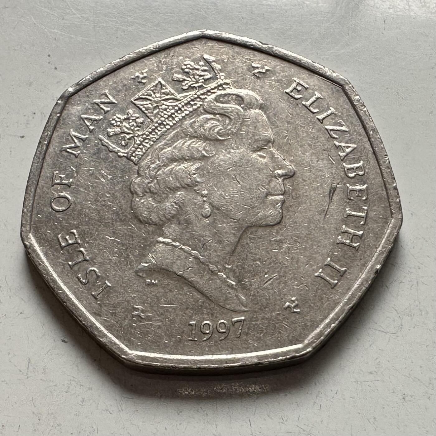 🌹外币初藏🌹🐯2025年第144场  每周二四六晚8️⃣点 接代拍 马恩岛1997年50便士 b