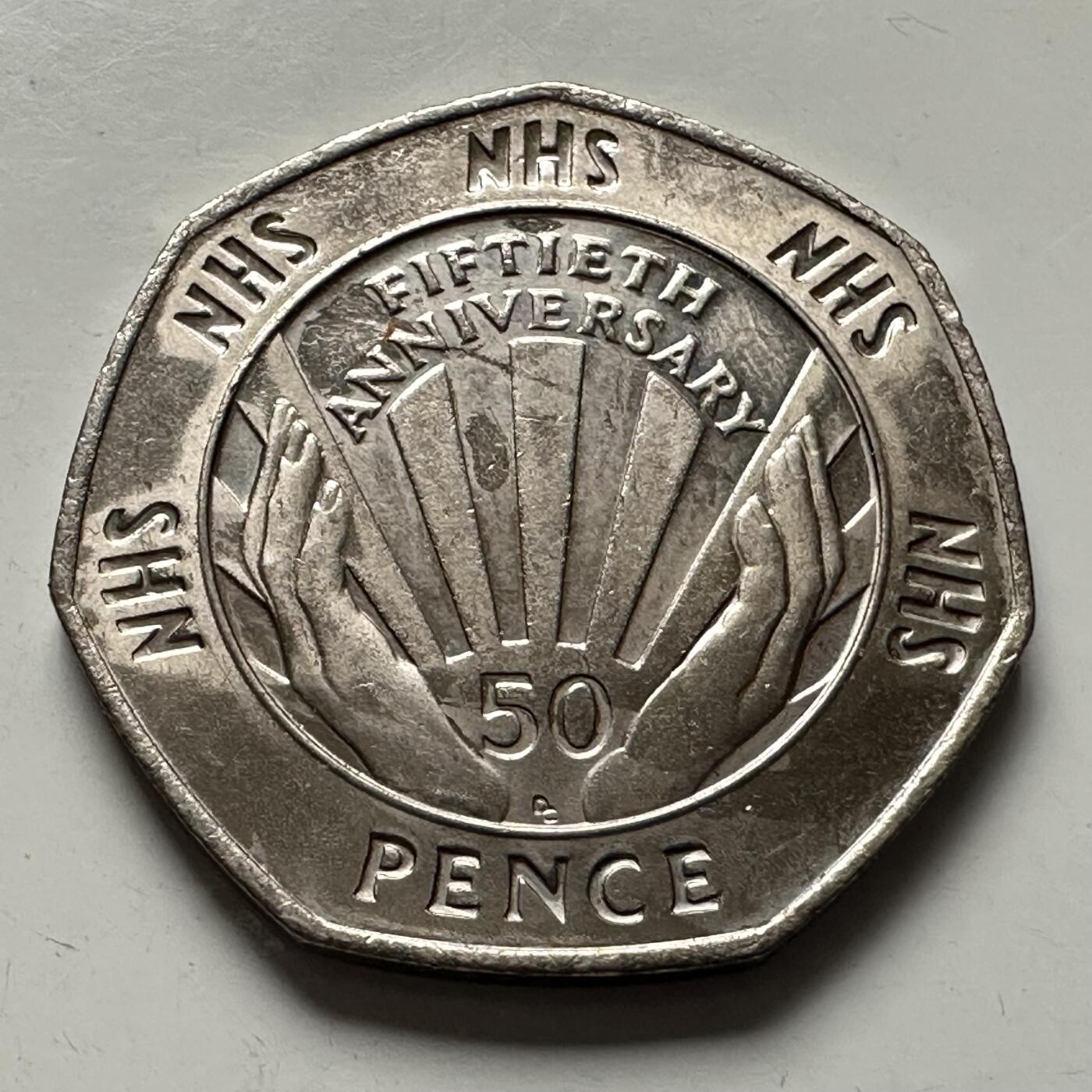 🌹外币初藏🌹🐯2025年第144场  每周二四六晚8️⃣点 接代拍 英国1998年50便士 纪念币 b