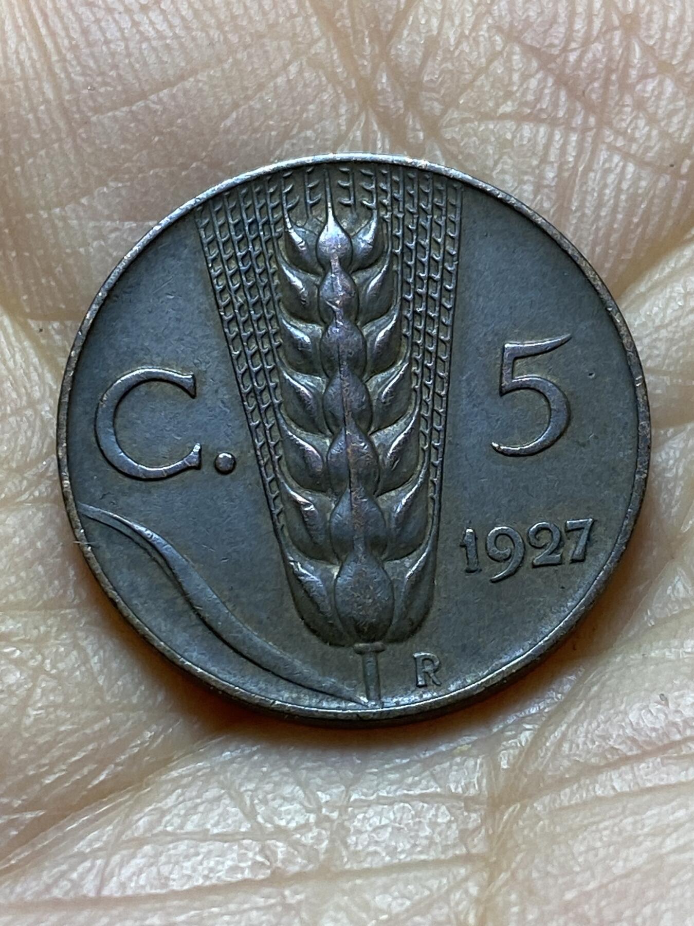 2025年第一百四十五场(总第一百七十一场）高品质英国一线回流散币年末特拍场第二场(免佣金) 深打好品–意大利王国1927年5分(维托里奥·埃马努埃莱三世第三套)