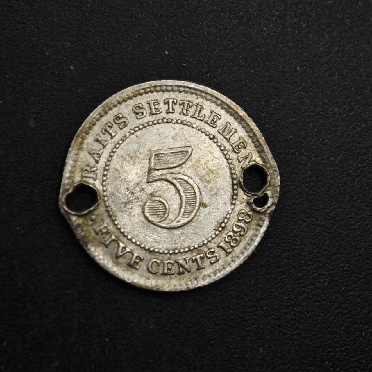 【淘币小摊】实时拍第八百三十六拍   银币套币场   满百包邮可预留二周 每周一统一发货   海峡1898年维多利亚5分银币